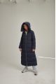 Women's long ADD blue down jacket with natural filling