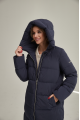 Women's long ADD blue down jacket with natural filling