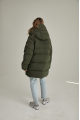 Women's dark green ADD down jacket with natural filling