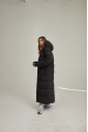 Women's long black ADD down jacket with natural filling