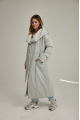 Women's long down jacket in mint color with natural filling