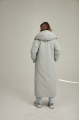 Women's long down jacket in mint color with natural filling