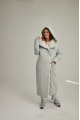 Women's long down jacket in mint color with natural filling