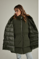 Women's dark green ADD down jacket with natural filling