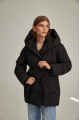 Women's black down jacket with a natural filling