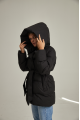 Women's black down jacket with a natural filling