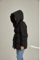 Women's black down jacket with a natural filling