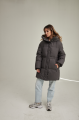 Women's down jacket ADD gray color with natural filler