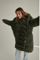 Women's dark green ADD down jacket with natural filling