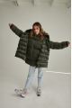 Women's dark green ADD down jacket with natural filling