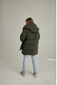 Women's dark green ADD down jacket with natural filling