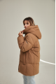 ADD brown down jacket for women with natural filling