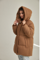 ADD brown down jacket for women with natural filling