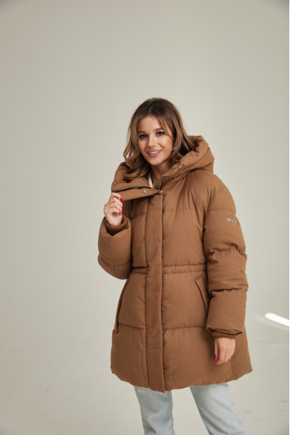 Down jacket ADD in brown color