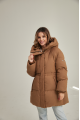 ADD brown down jacket for women with natural filling