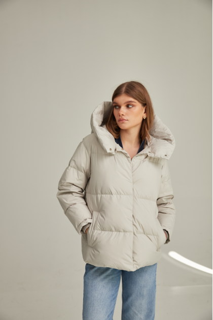 Light gray down jacket