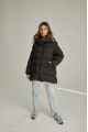 Women's down jacket in black color ADD with natural filler