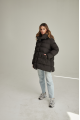 Women's down jacket in black color ADD with natural filler