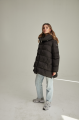 Women's down jacket in black color ADD with natural filler