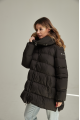 Women's down jacket in black color ADD with natural filler