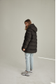 Women's down jacket in black color ADD with natural filler