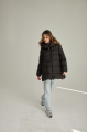 Women's down jacket in black color ADD with natural filler