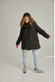 Women's down jacket in black color ADD with natural filler