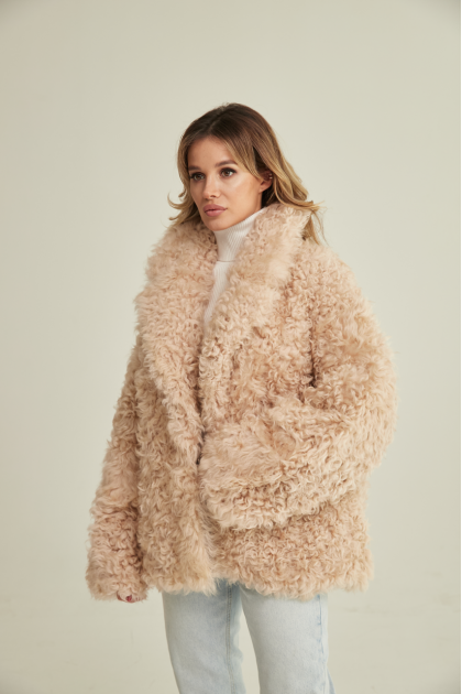 Beige sheepskin jacket