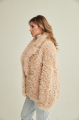 Women's two-sided sheepskin jacket made of natural sheepskin in beige color