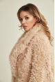 Women's two-sided sheepskin jacket made of natural sheepskin in beige color