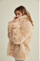 Women's two-sided sheepskin jacket made of natural sheepskin in beige color