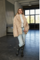 Women's two-sided sheepskin jacket made of natural sheepskin in beige color