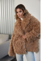 Women's double-sided sheepskin jacket made of natural sheepskin in camel color