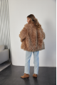 Women's double-sided sheepskin jacket made of natural sheepskin in camel color