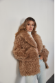 Women's double-sided sheepskin jacket made of natural sheepskin in camel color