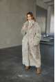 Long two-sided sheepskin coat made of natural gray sheepskin