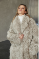 Long two-sided sheepskin coat made of natural gray sheepskin