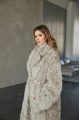 Long two-sided sheepskin coat made of natural gray sheepskin