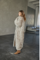 Long two-sided sheepskin coat made of natural gray sheepskin