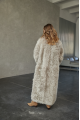 Long two-sided sheepskin coat made of natural gray sheepskin