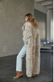 Long two-sided sheepskin coat made of natural gray sheepskin