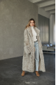 Long two-sided sheepskin coat made of natural gray sheepskin