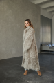 Long two-sided sheepskin coat made of natural gray sheepskin