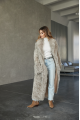 Long two-sided sheepskin coat made of natural gray sheepskin