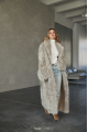 Long two-sided sheepskin coat made of natural gray sheepskin