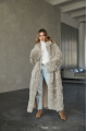 Long two-sided sheepskin coat made of natural gray sheepskin