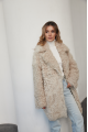 A stylish double-sided sheepskin jacket made of natural white sheepskin