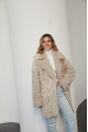 A stylish double-sided sheepskin jacket made of natural white sheepskin