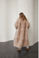 Long two-sided sheepskin coat made of natural sheepskin, beige color