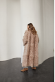 Long two-sided sheepskin coat made of natural sheepskin, beige color